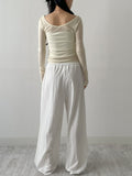 End Two-Tuck Nylon Banding Wide Pants