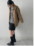 Striped Frill Overfit Sweatshirt