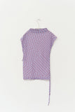 (W) Lisky Checked Shirring Top