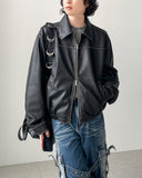 Peter Crop Leather Jacket