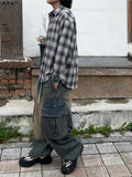Ombre Over Check Shirt