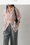 Wrinkle See-through Oversized Shirt