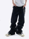 EMBOSSED BOOTCUT RIVET DENIM