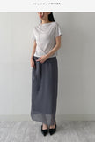 Rose Ribbed Boat Neck Short Sleeve T-shirt
