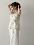 [Strap SET] Dite Chiffon Halter Neck Sleeveless Blouse