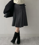 Mellie Wool Midi Pleated Skirt