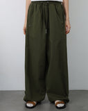 Snap Wide Cotton Pants