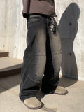 Paneled Incision Wide Denim