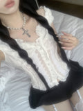 Sindy lace button blouse
