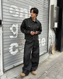 Leather trucker jacket