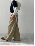 Fortune Pintuck Wide Denim Pants