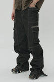 OBLIQUE PATCH DENIM PANTS