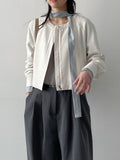 Tweed Zip-Up Blouson Jacket