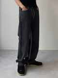 Reverse Cutting Black Denim
