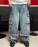 Multi Cargo Pocket Unique Denim