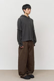 Gell Pigment Waffled Hooded Top