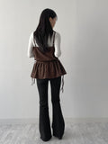Frilled Suede Bustier