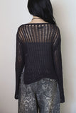 Slit Summer Boat Neck Knit