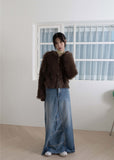 LEAF DENIM LONG SK
