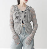 Lape Hooded Knit Zip-Up