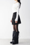 Dear Suede Tassel Belt Skirt
