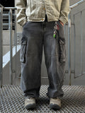 Salt Washed Cargo Denim