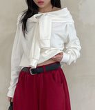 Picnic Off-Shoulder Layered Sweatshirt