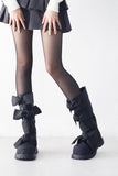 Sawed Ribbon Padded Boots