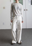 WHITE STITCH SLIT PT