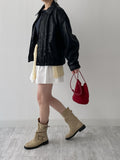 Monet Leather Loose Fit Blouson Jumper