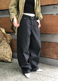 WASHED BLACK DENIM PANTS