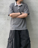 Pigment Stripe Collar Short Sleeve Tee