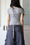 Flower Scarf Shirring Tee