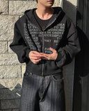 Lettering Crop Hood Zip-Up