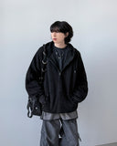 Stud Washing Hood Zip-Up