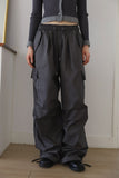 Wide button cargo pants