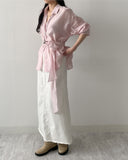 Deep Slit Cotton Long Denim Skirt