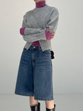 Zip-up round crop knit