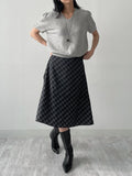 Tartan Check A-Line Midi Skirt
