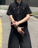Nylon double pocket short sleeve shirt