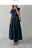 Cliff Unbalanced Denim Long One Piece