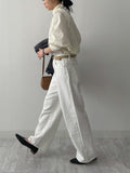 Oxford Cotton Wide Pants