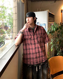 Pigment Dyeing Check Short Sleeve Shirt