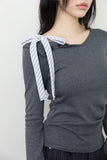 Bebe ST Tie Ribbed Tee