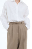 Prime belt pintuck trousers