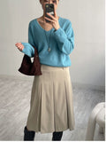 Low Midi Pleated Skirt