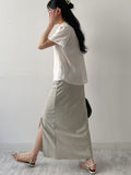 [SS] Bocashi Button Long Skirt