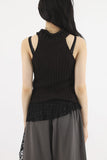 Half-high neck knit halter top