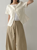 Twill Glass Boat Neck Jacket