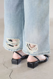 Derin Cut Off Wide Denim Pants